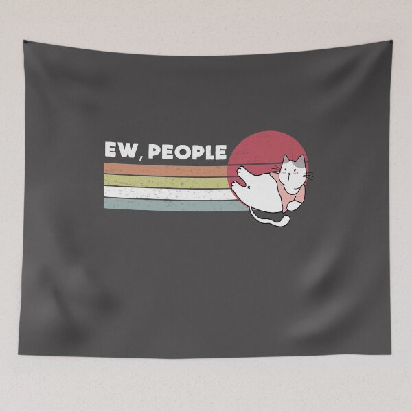 Item preview, Retro Style Ew People Funny Streching Cat designed and sold by fatydesignspace.