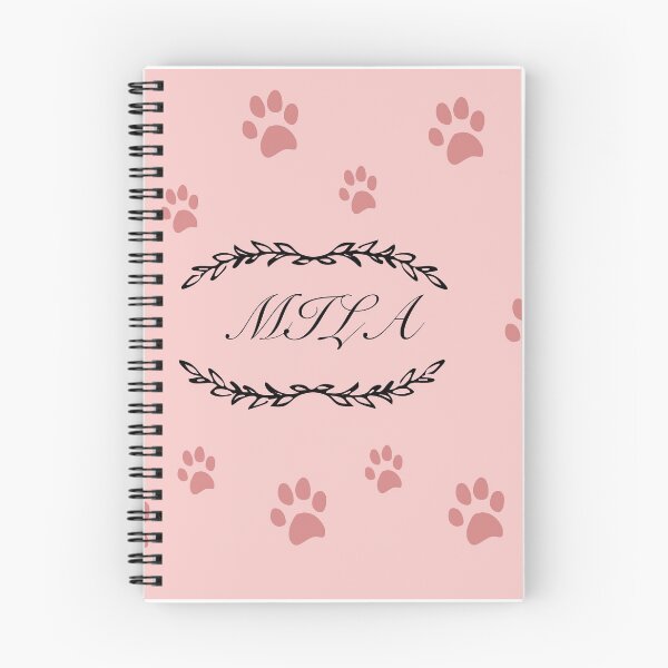 Item preview, mila written, paw-patterned pink designed and sold by Uffcagla.