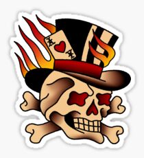 Flaming Skull of Chance Sticker