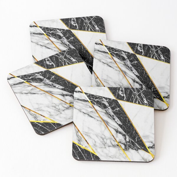 Item preview, Marble Black White Gold Tile Texture designed and sold by Ascooepics.