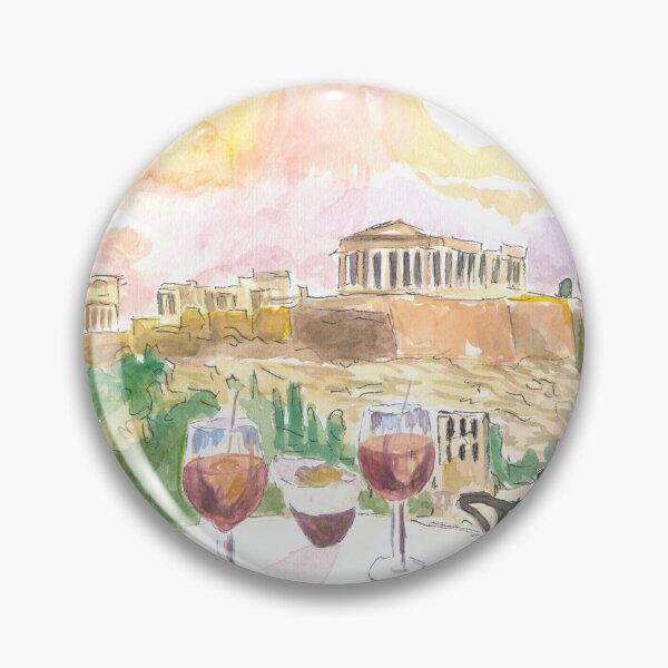 Item preview, Sunset Romance in Athens Greece with Aperitif and Acropolis View designed and sold by artshop77.