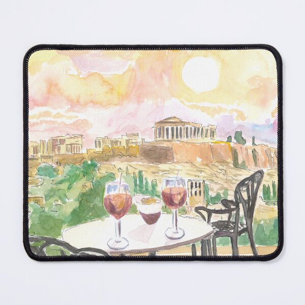 Item preview, Sunset Romance in Athens Greece with Aperitif and Acropolis View designed and sold by artshop77.