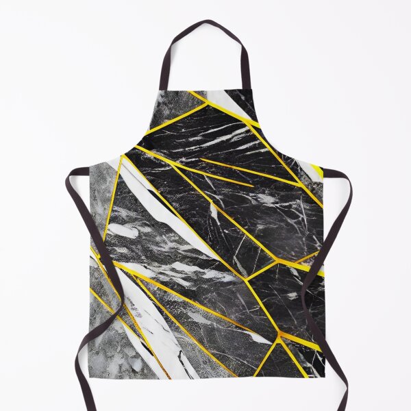 Item preview, Marble Black Gray Rock Texture with Golden Geometric Pattern designed and sold by Ascooepics.