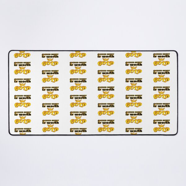 Item preview, A Good Heart Is Worth GOLD quote in Shiny Gold Bold 3D Block Typography designed and sold by Cawaiico.