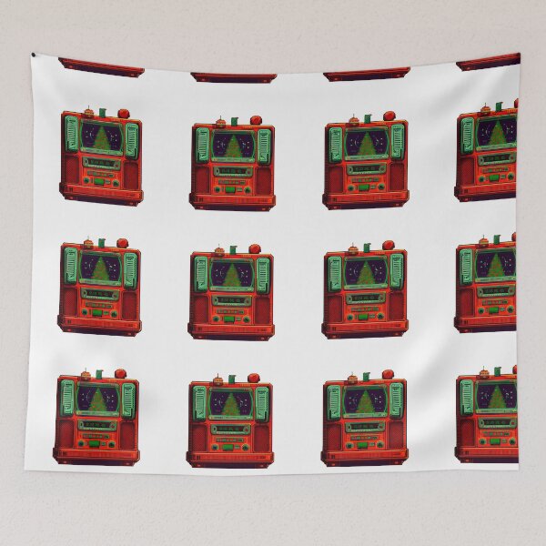 Item preview, Red retro radio (Christmas edition) designed and sold by Pixelarium.