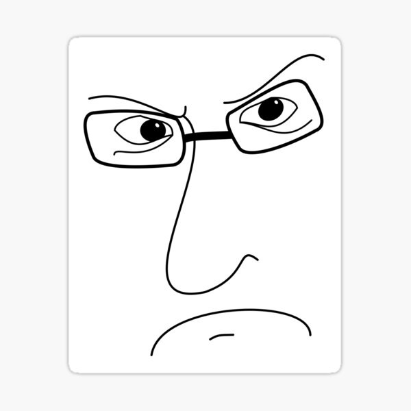 Grumpy Face Stickers Redbubble - boeing 777 dank meme nose roblox