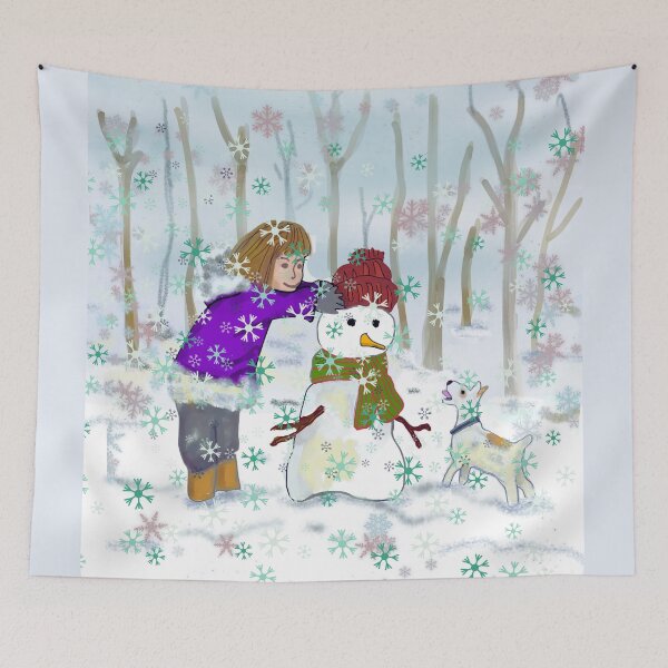 Item preview, The Girl Her Dog And The Snownman designed and sold by Eklectikos.