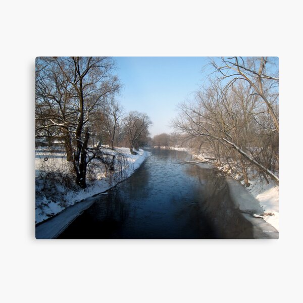 A Snowy Turtle Creek Metal Print