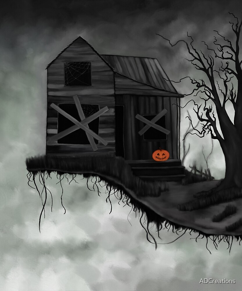 Haunted House and Jolly Pumpkin by ADCreations