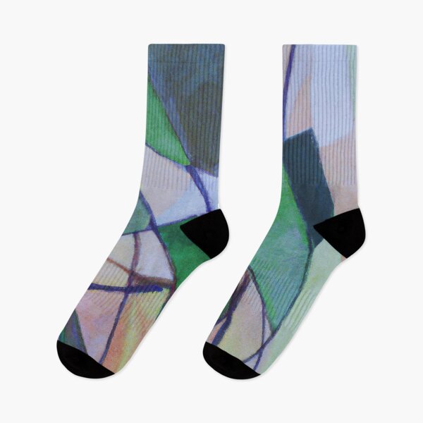 Item preview, Geometric Eucalyptus Leaves - Abstract Leaf Painting - Shades of Green, Blue and Purple designed and sold by Inomaly Art.