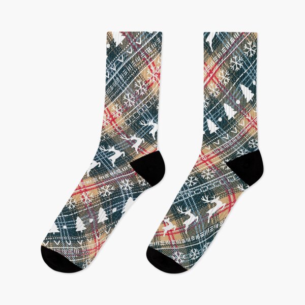 Item preview, Christmas Tartan Pattern with deer designed and sold by trendingatees.