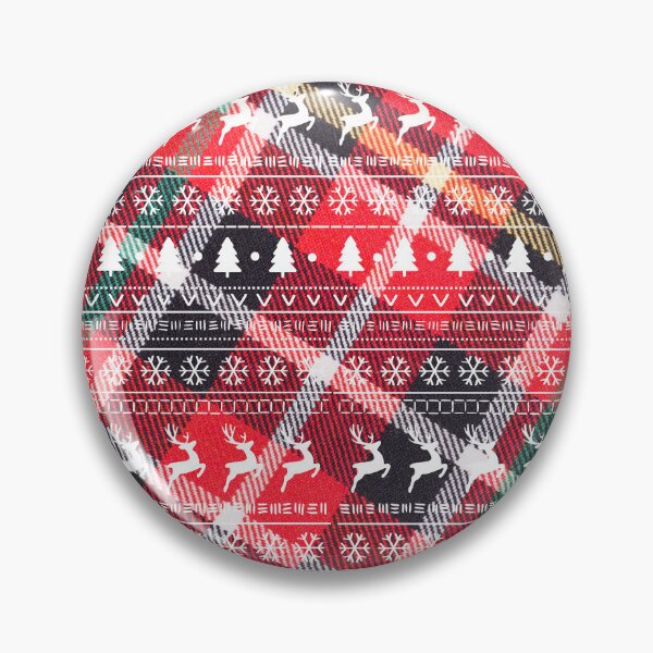 Item preview, Christmas Tartan Pattern with snowflakes and deer designed and sold by trendingatees.