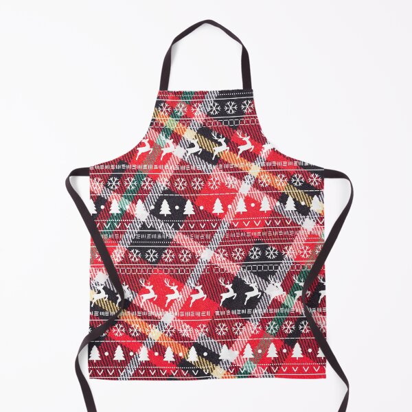 Item preview, Christmas Tartan Pattern with snowflakes and deer designed and sold by trendingatees.