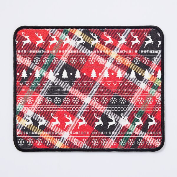 Item preview, Christmas Tartan Pattern with snowflakes and deer designed and sold by trendingatees.