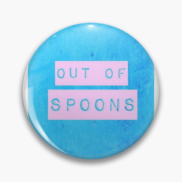 Item preview, Out of spoons blue and pink pin  designed and sold by SophieAlexandra.