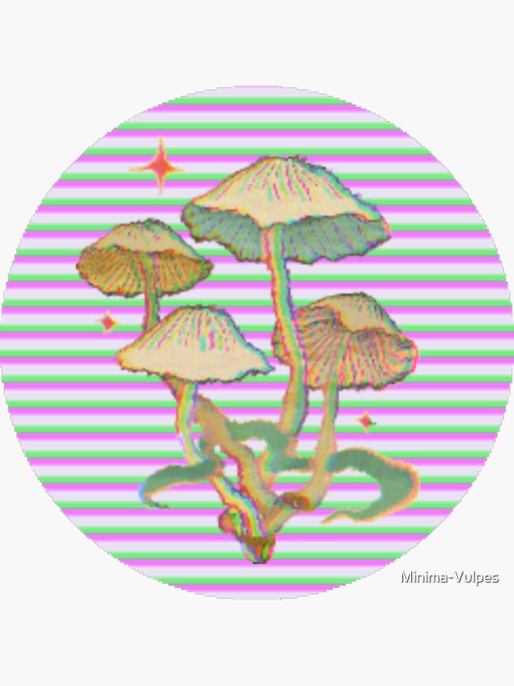 "Trippy Glitch Mushrooms" Sticker for Sale by MinimaVulpes Redbubble