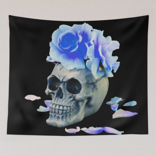 Item preview, Bones And Botany Blue Skull designed and sold by TjsDesignsnMore.