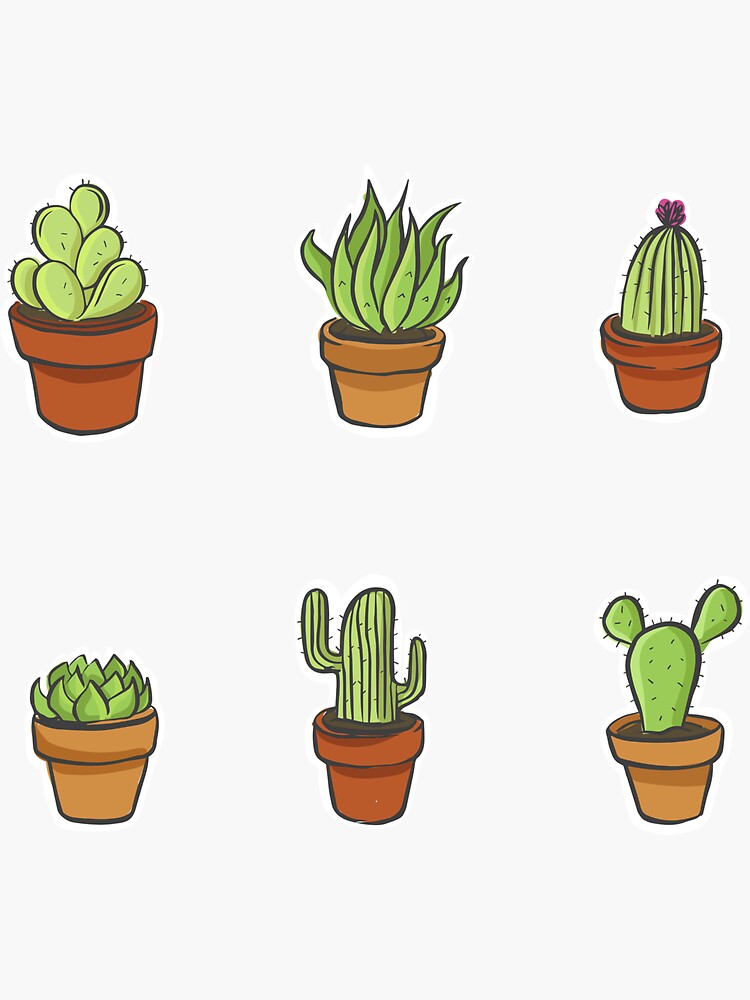  Cacti sticker set Sticker by SouthPrints Redbubble