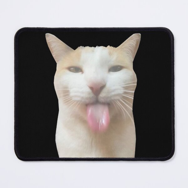 Item preview, Goofy Cat Meme Sticking Tongue Out Quirky designed and sold by kawaiicrossing.