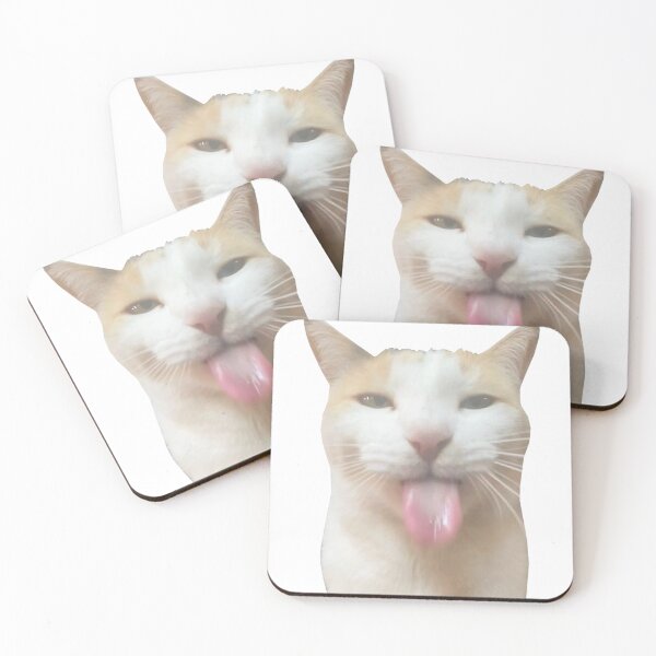 Item preview, Goofy Cat Meme Sticking Tongue Out Quirky designed and sold by kawaiicrossing.