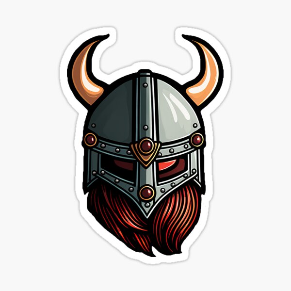 "Cool Viking Helmet" Sticker for Sale by Definitelycole Redbubble