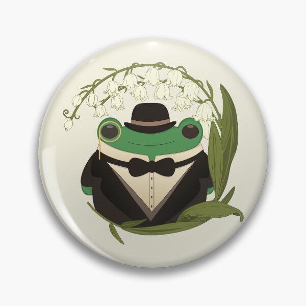 Item preview, Happy Froggy Gentleman with Lily of the Valley wreath designed and sold by KateAngelaArt.