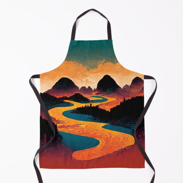 Item preview, River running through mountainrange designed and sold by megabytesArt.
