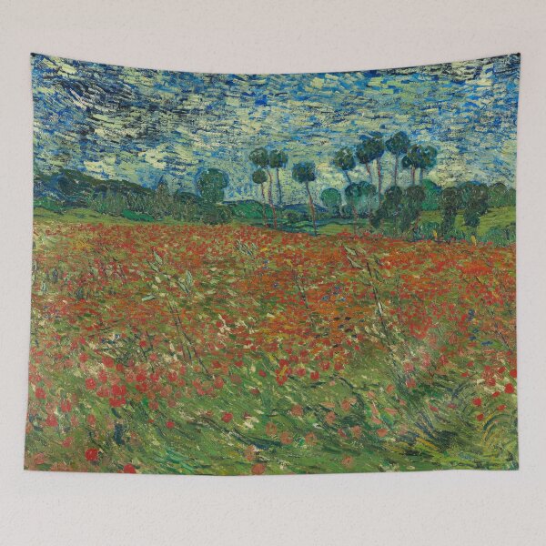 Item preview, Vincent Van Gogh, Poppy Field, 1890, Landscape painting designed and sold by ThingsToSmile.