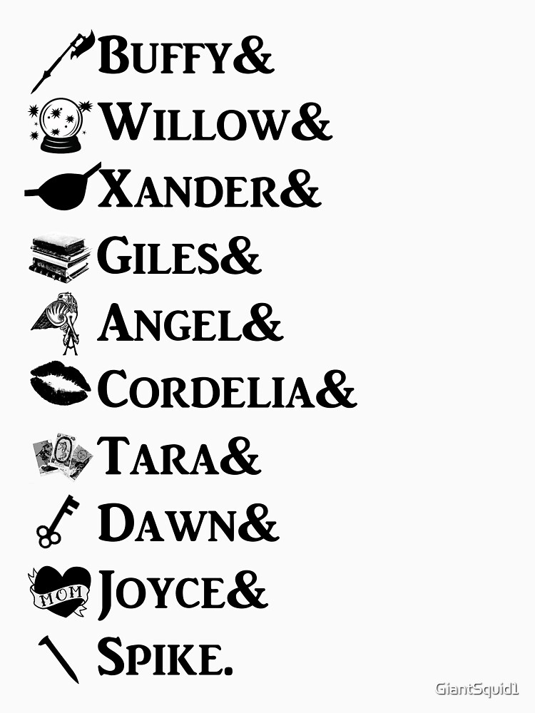 buffy-names-t-shirt-for-sale-by-giantsquid1-redbubble-buffy-the