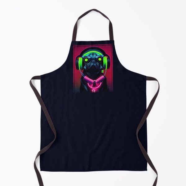 Item preview, Cyberpunk Pug Puppy in Headphones Japanese Retro Vaporwave designed and sold by madtoyman.