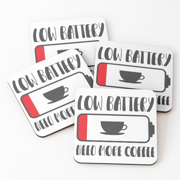 Item preview, Low Battery Need More Coffee Funny Creative Design designed and sold by Thonja.