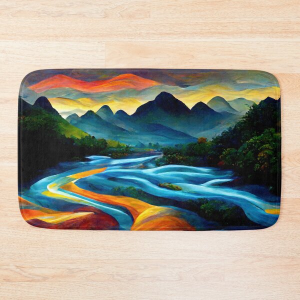 Item preview, Abstract River through mountains designed and sold by megabytesArt.