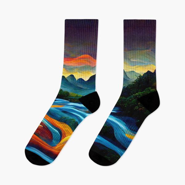 Item preview, Abstract River through mountains designed and sold by megabytesArt.
