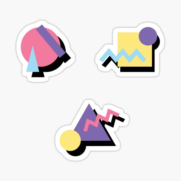 80's Pastel Shapes Sticker