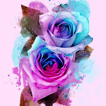 Watercolour rainbow roses Poster for Sale by Ittele