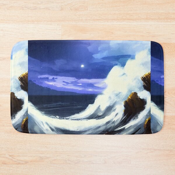 Item preview, Ocean Waves Moonlight Painting Series - Painting 1 -Throw Pillows and Prints.  designed and sold by ScatterHub.