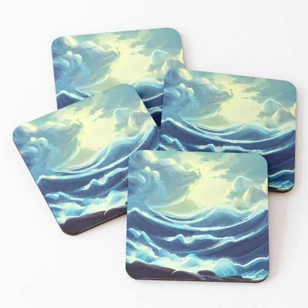 Item preview, Ocean Waves Moonlight Painting Series - Painting 2 -Throw Pillows and Prints.  designed and sold by ScatterHub.