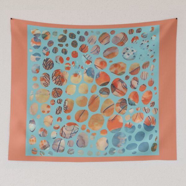 Item preview, Pebble Design Aqua and Orange designed and sold by NancyMerkle.