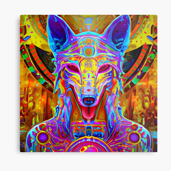 Coyote The Trickster (1) - Trippy Psychedelic Canine Metal Print