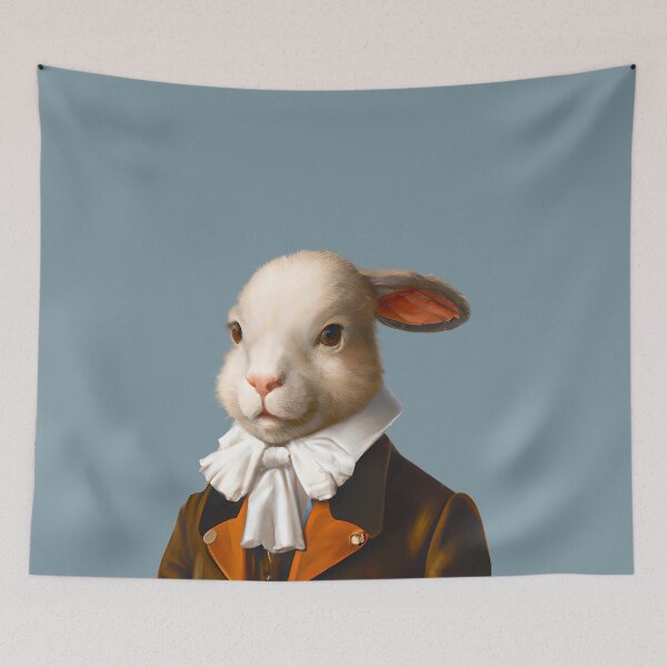 Item preview, Sir Rabbit, Funny hare portrait, gentleman animal portrait, dapper hare painting, rabbit art, hare nursery art, cute hare gift designed and sold by Artsareus.