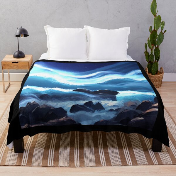Item preview, Ocean Waves Moonlight Painting Series - Painting 3 -Throw Pillows and Prints.  designed and sold by ScatterHub.