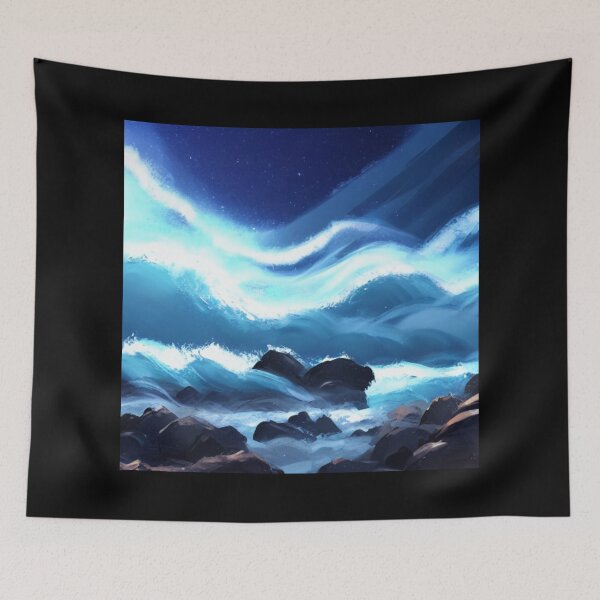 Item preview, Ocean Waves Moonlight Painting Series - Painting 3 -Throw Pillows and Prints.  designed and sold by ScatterHub.