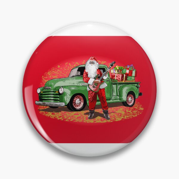 Item preview, Guitar Santa Claus with Rat Rod Chevy Truck full of Presents designed and sold by Glenn Mueller.