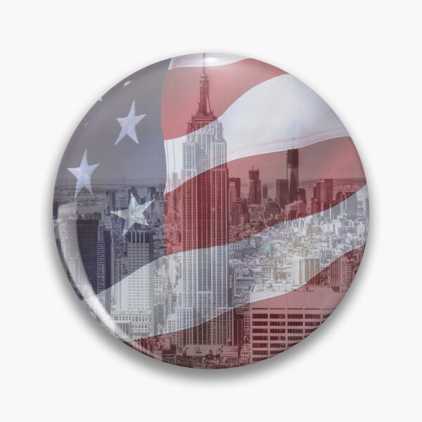 Item preview, Downtown Manhattan, NYC And American Flag designed and sold by Paul Thompson Photography.