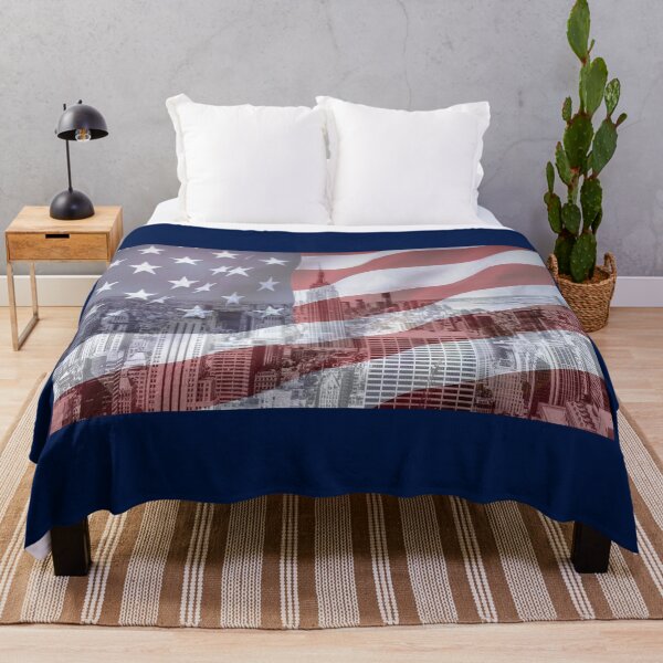 Item preview, Downtown Manhattan, NYC And American Flag designed and sold by Paul Thompson Photography.