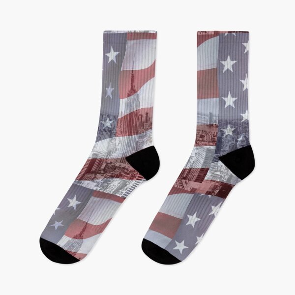 Item preview, Downtown Manhattan, NYC And American Flag designed and sold by Paul Thompson Photography.