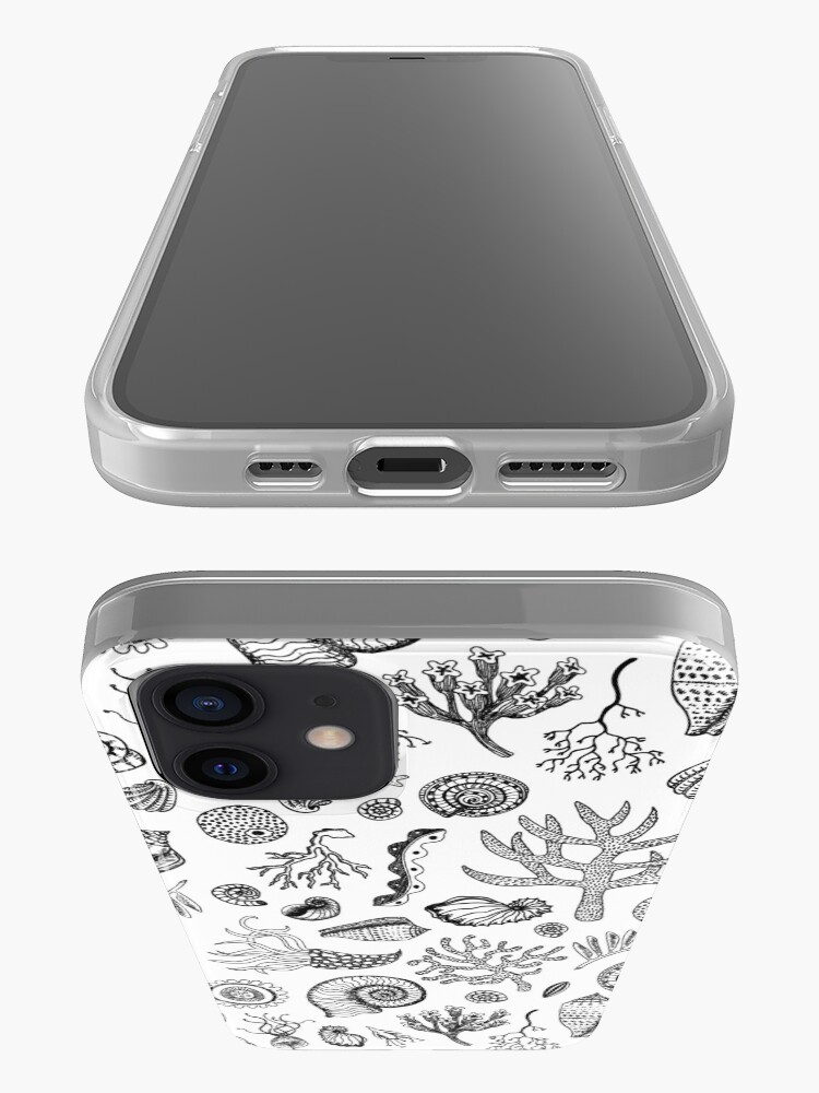 Alternate view of Natural Forms - Black and White - Nautical monochrome pattern by Cecca Designs iPhone Case & Cover