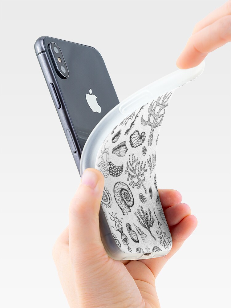 Alternate view of Natural Forms - Black and White - Nautical monochrome pattern by Cecca Designs iPhone Case & Cover