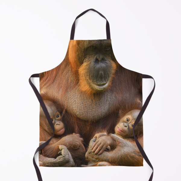 Item preview, Orangutan Mother Holding Two Babies designed and sold by rawshutterbug.