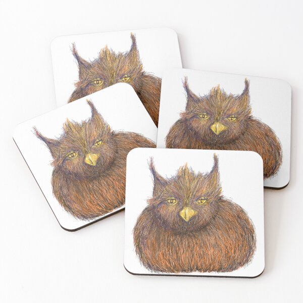 Item preview, Drowsy furry owl designed and sold by NinaBodenlosz.